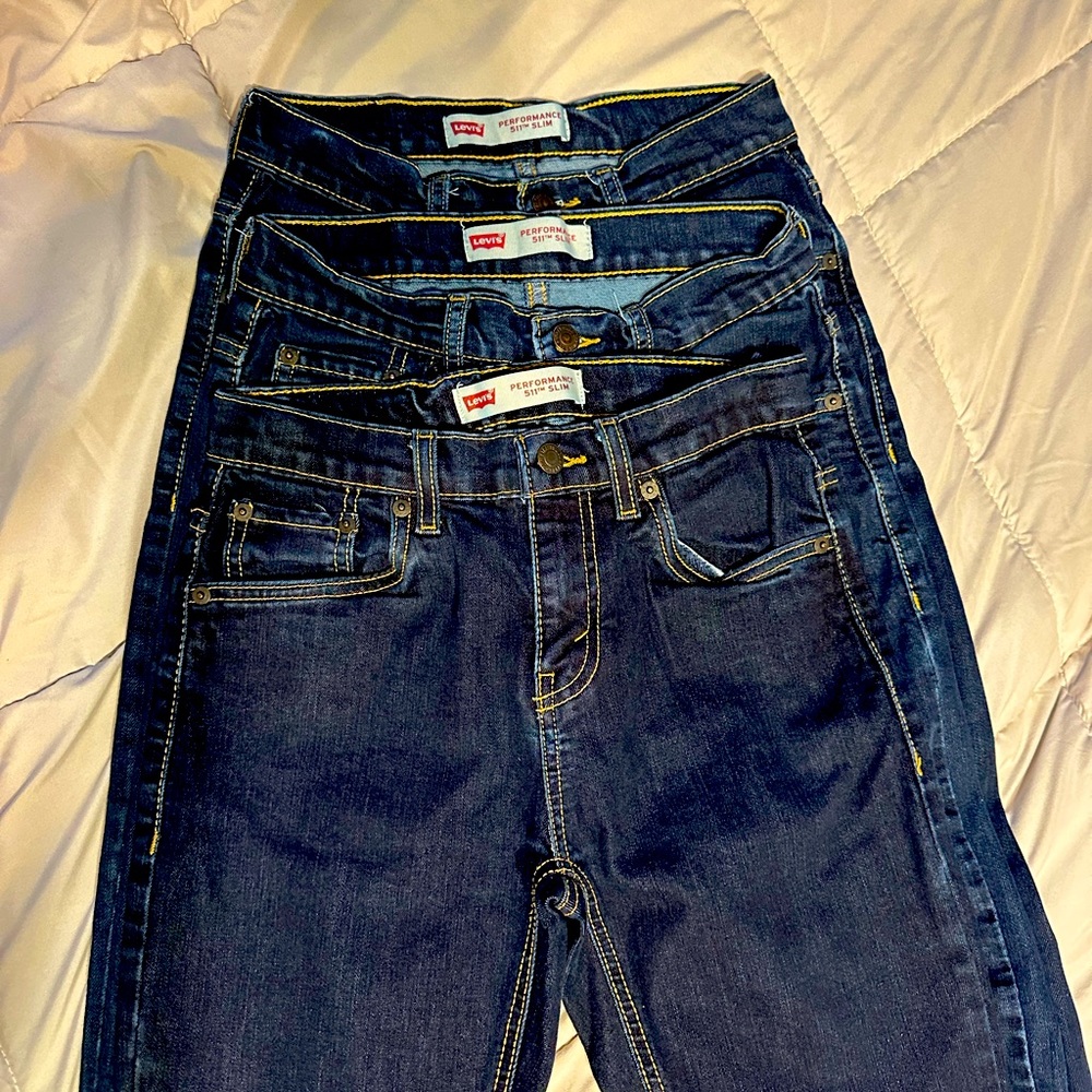 3 pairs! Levi’s performance 511 slim jeans